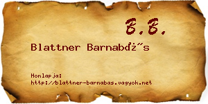 Blattner Barnabás névjegykártya